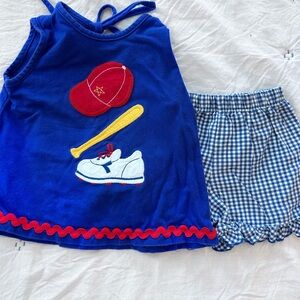 The Bailey Boys girls baseball shorts set